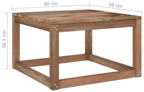 Set mobilier gradina cu perne, 6 piese, lemn pin tratat Gri taupe, 2x mijloc + 3x colt + masa, 1