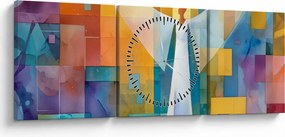 Tablou - Înger geometric (cu ceas) (90x30 cm)