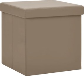 vidaXL Taburet de depozitare pliabil, cappuccino, PVC