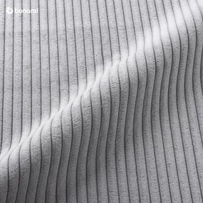 Colțar gri deschis extensibil cu tapițerie din catifea reiată (cu colț pe partea stângă ) Brave Dave – Miuform