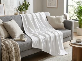 Patura fleece FLEORA, alba Dimensiune: 200 x 220 cm