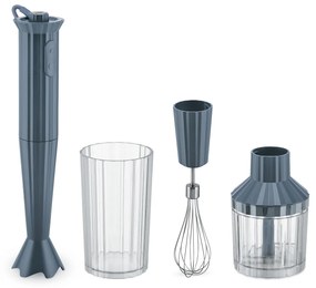 Mixer vertical cu pahar de măsurare și tel, gri, diametru 7 cm - Alessi