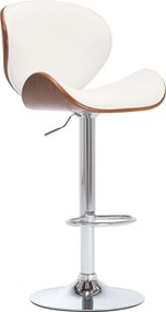 vidaXL Scaun de bar, alb, piele ecologică