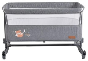 Patut copii transformabil in balansoar bebe NOVOKIDS™ Babies , Design modern, Co-Sleeper , Dimensiuni 90X55X80 cm, 5 trepte de inaltime, Saltea