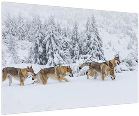 Tablou - Lupi în munți (90x60 cm)