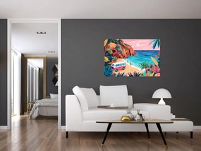 Tablou - Rulotă la ocean (90x60 cm)