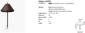 Tarus de iluminat exterior decorativ SAIGON W70 gri/maro