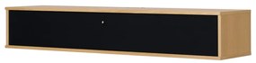 Comodă TV neagră/în culoare naturală cu aspect de lemn de stejar 133x22 cm Mistral – Hammel Furniture
