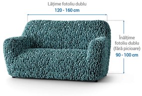Huse bielastice VELVET petrol fotoliu dublu (l. 120 - 160 cm)