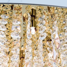 Lustra suspendata cristal K9 design elegant de lux CRYSTALRIVER aurie