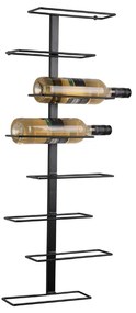 Raft pentru sticle de vin negru de perete din metal număr sticle 8 Float – PT LIVING