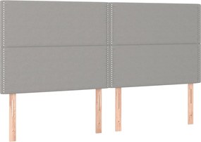 vidaXL Tăblie de pat gri deschis 200x5x118/128 cm, material textil