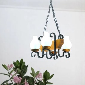 Lustră pe lanț Brilagi QUEEN 4xE14/40W/230V fag