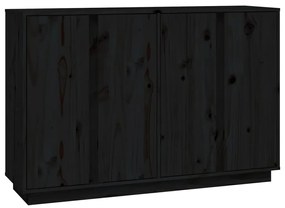 814498 vidaXL Servantă, negru, 120x35x80 cm, lemn masiv de pin