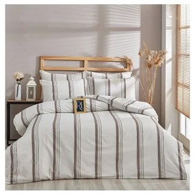 Lenjerie de pat maro-bej din bumbac pentru pat dublu-extinsă 200x220 cm – Mila Home