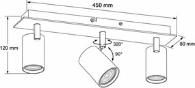 Kanlux 90782 - Corp de iluminat tip spot EVALO 3xGU10/10W/230V bej/auriu