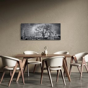 Tablou cu sat alb negru (120x50 cm)
