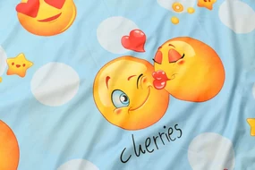 Lenjerie de pat din microfibra albastra, EMOJI Dimensiune lenjerie de pat: 70 x 90 cm | 140 x 200 cm