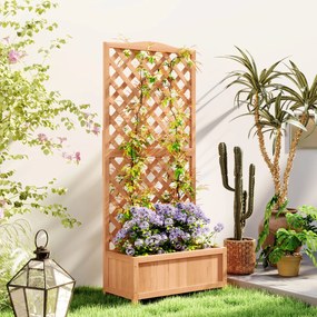 Outsunny Jardinieră cu Grilaj pentru Plante Cățărătoare și Bază Spațioasă, 76x36x170 cm, Maro | Aosom Romania