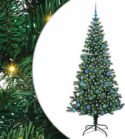 vidaXL Pom de Crăciun artificial pre-iluminat cu 300 LED Verde 210 cm