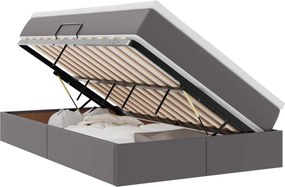 vidaXL Pat cu saltea și spațiu de depozitare Gri 120 x 190 cm