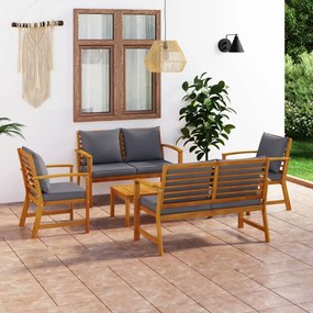 3057787 vidaXL Set mobilier de grădină cu perne, 5 piese, lemn masiv acacia