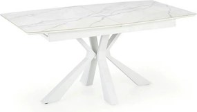 Masa living extensibila alba VIVALDI, ceramica/metal, 160/200x90x78 cm