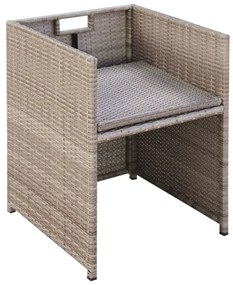 Set mobilier de exterior cu perne, 13 piese, bej, poliratan 13