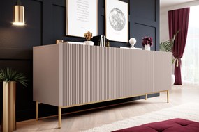 Comoda Nicole 200 cm - MDF roz antichizat / picioare aurii