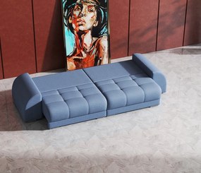 Canapea extensibilă dumonde cu 2 lăzi de depozitare si sezut confortabil din spuma high-density, Verona Enjoy Blue 310x100 cm