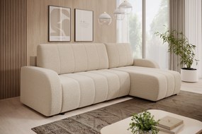 Colțar extensibil Lapios dreapta cu funcție de dormit – tapițerie boucle crem Lambi 8