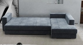Colțar extensibil dumonde cu ladă de depozitare si sezut confortabil din spuma high-density, Gloria Euphoria Grafit II 320x183 cm
