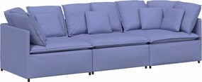 vidaXL Canapea modulară cu perne, albastru jeans, textil