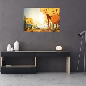 Tablou - Peisaj de toamnă, ilustrație (90x60 cm)