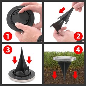 Set de lumini solare încorporate pentru grădină, 8 LED-uri,