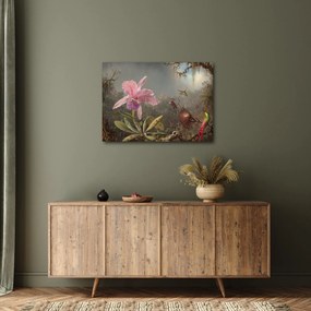 Tablou - Martin Johnson Heade, Cattleya Orchid and Three Hummingbirds, reproducere (70x50 cm)