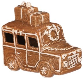 Decorațiune de Crăciun Mașină de turtă dulce culumini LED, ceramică, 13 cm