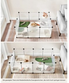 SongmicsHome Țarc pentru animale mici din plastic transparent BEN, 125x63x42 cm, transparent