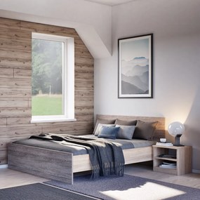 Pat dublu Miami fără cadru de pat 140x200 cm stejar York-stejar Sonoma