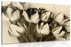 Tablou lalele de primăvară în design sepia