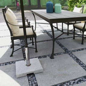 Outsunny Bază pentru Umbrelă din Granit 21 kg, Bază Pătrată pentru Umbrele de Exterior cu Mânere și 2 Butoane Reglabile, Ideală pentru Grădină, Patio, Marginea Piscinei, Gri | Aosom Romania