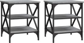 vidaXL Măsuțe laterale 2 buc. gri sonoma 40x42x50 cm lemn prelucrat