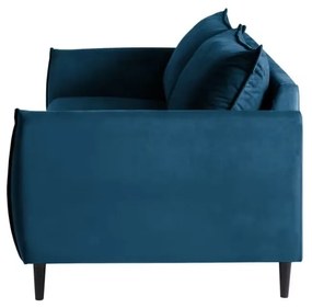 Canapea albastru-închis cu tapițerie din catifea 203 cm Juli – Ropez