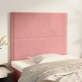 3116233 vidaXL Tăblii de pat, 2 buc, roz, 90x5x78/88 cm, catifea