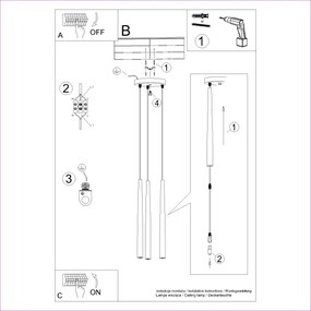 Lustră pe cablu Sollux SL.1463 BLISS 3xG9/8W/230V negru