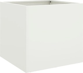 vidaXL Jardinieră, alb, 49x47x46 cm, oțel