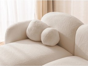 Colțar maro deschis cu tapițerie din țesătură bouclé (cu colț pe partea stângă/cu șezlong) Orbit – Ropez