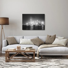 Tablou pe sticlă cu zgârăie nori moderene (70x50 cm)
