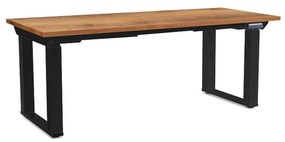 Masă înălțime reglabilă OfficeTech Strong 180 x 80 cm, picioare negre, stejar auriu