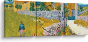 Tablou - Vincent van Gogh, Farmhouse in Provence, reproducere (cu ceas) (90x30 cm)